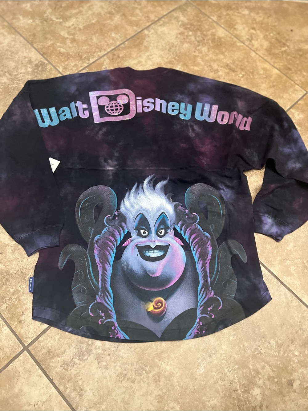 Disney Kids Black and Purple Ursula Tie-Dye Sweatshirt